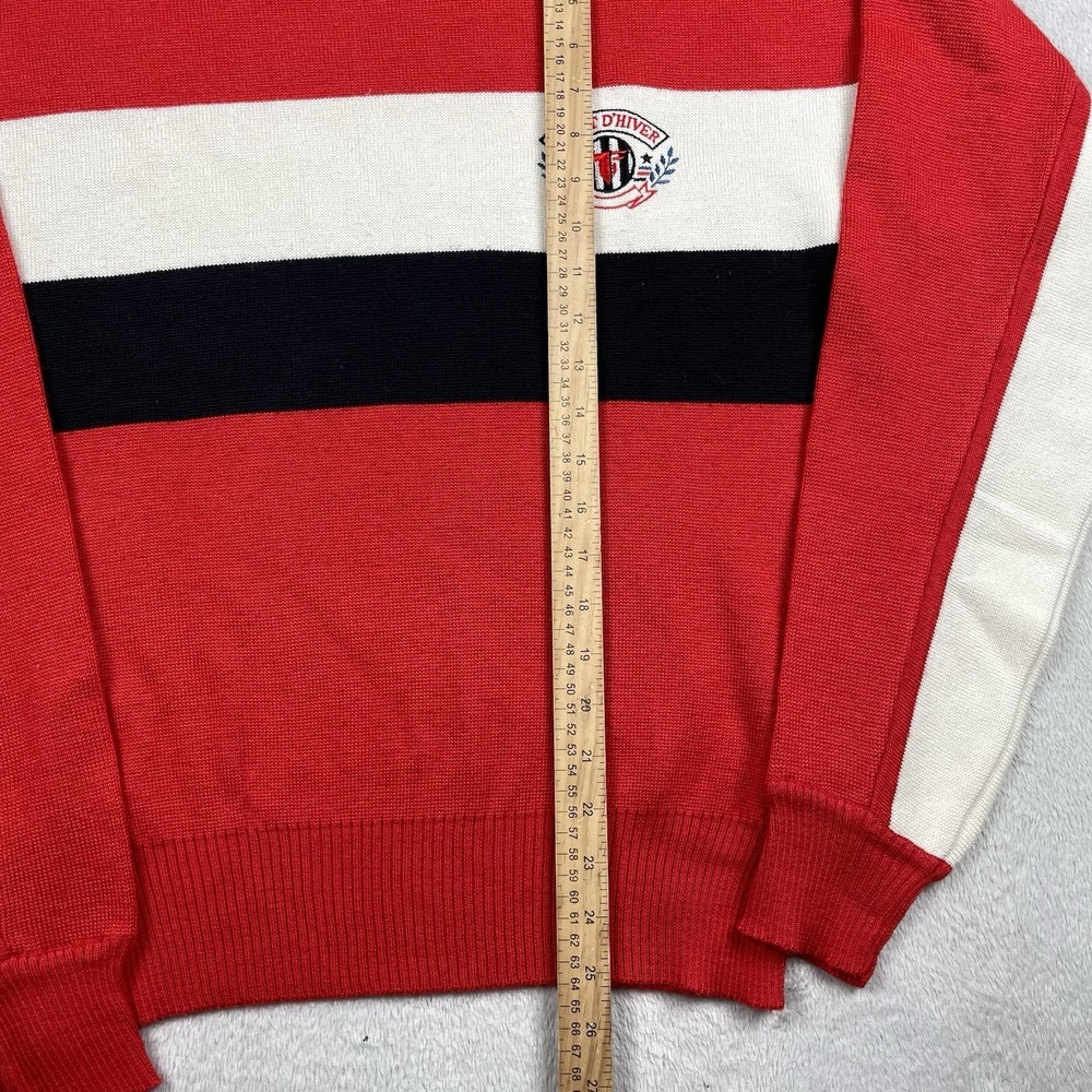 Vintage Tyrolia Sweater Mens Large Red Wool Acrylic Colorblock Ski Winter READ - Picture 6 of 10